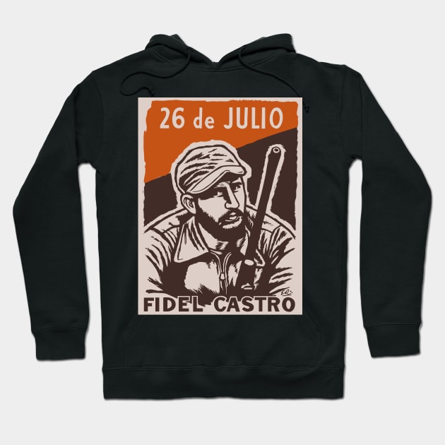 Fidel Castro poster - cuban revolution Hoodie by Boogosh